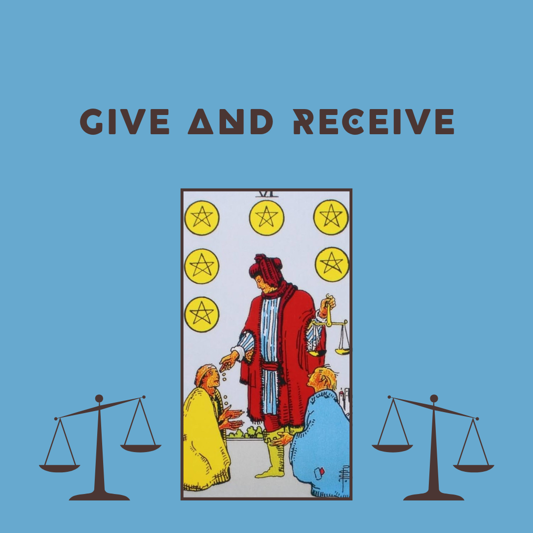 The Six of Pentacles with Herbal Pairing Basil