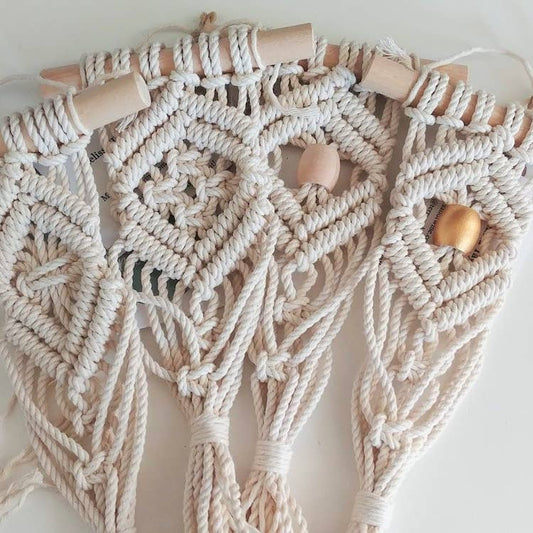 Mini Macrame Wall pocket (1 knot/without gold wood bead)