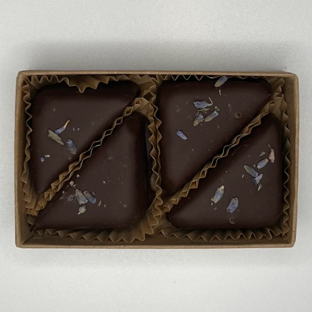 Local Lavender Triangle Truffle 4pc box