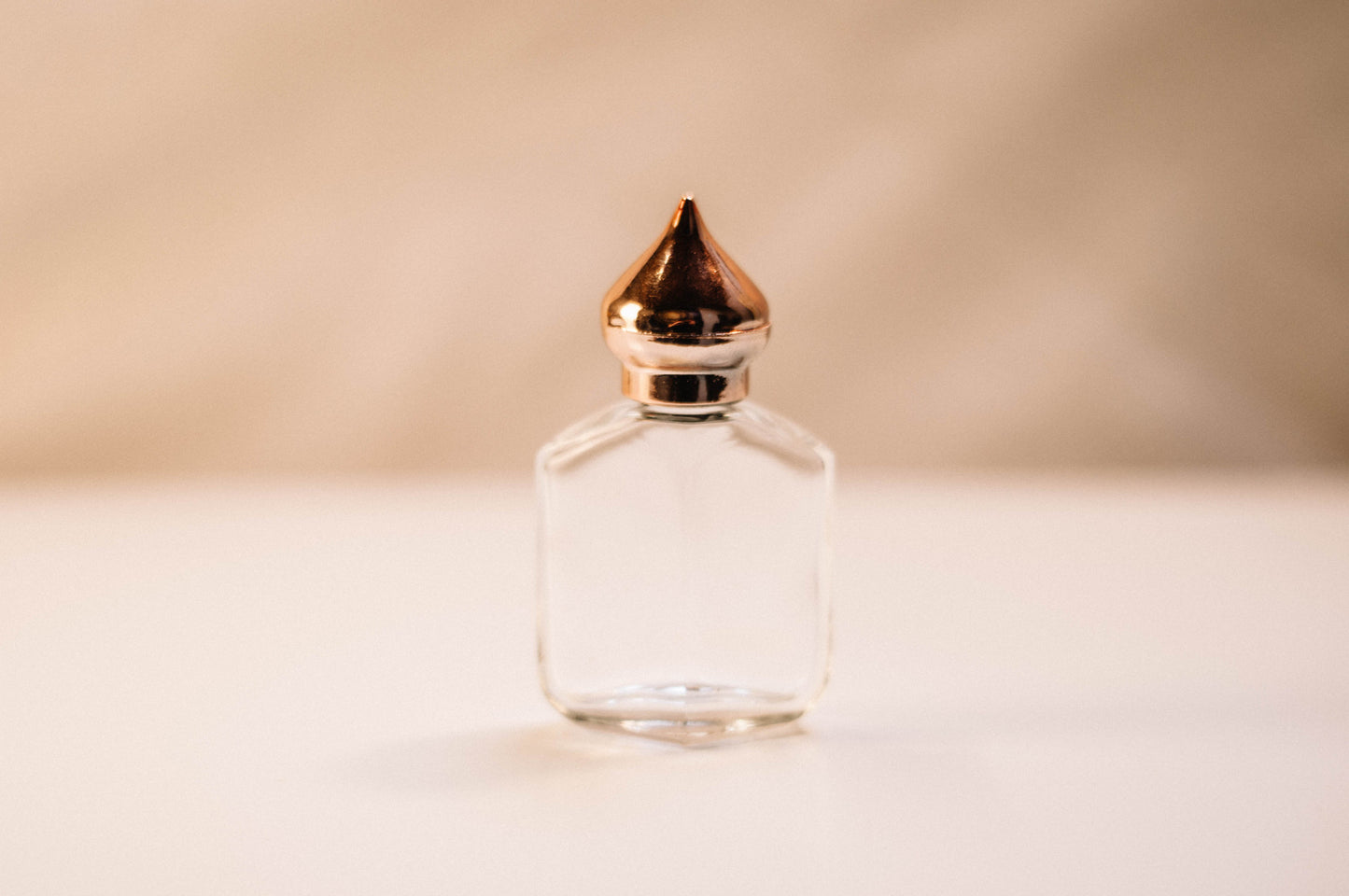 Clear 1/2oz Perfume Bottle Dab gold Lid