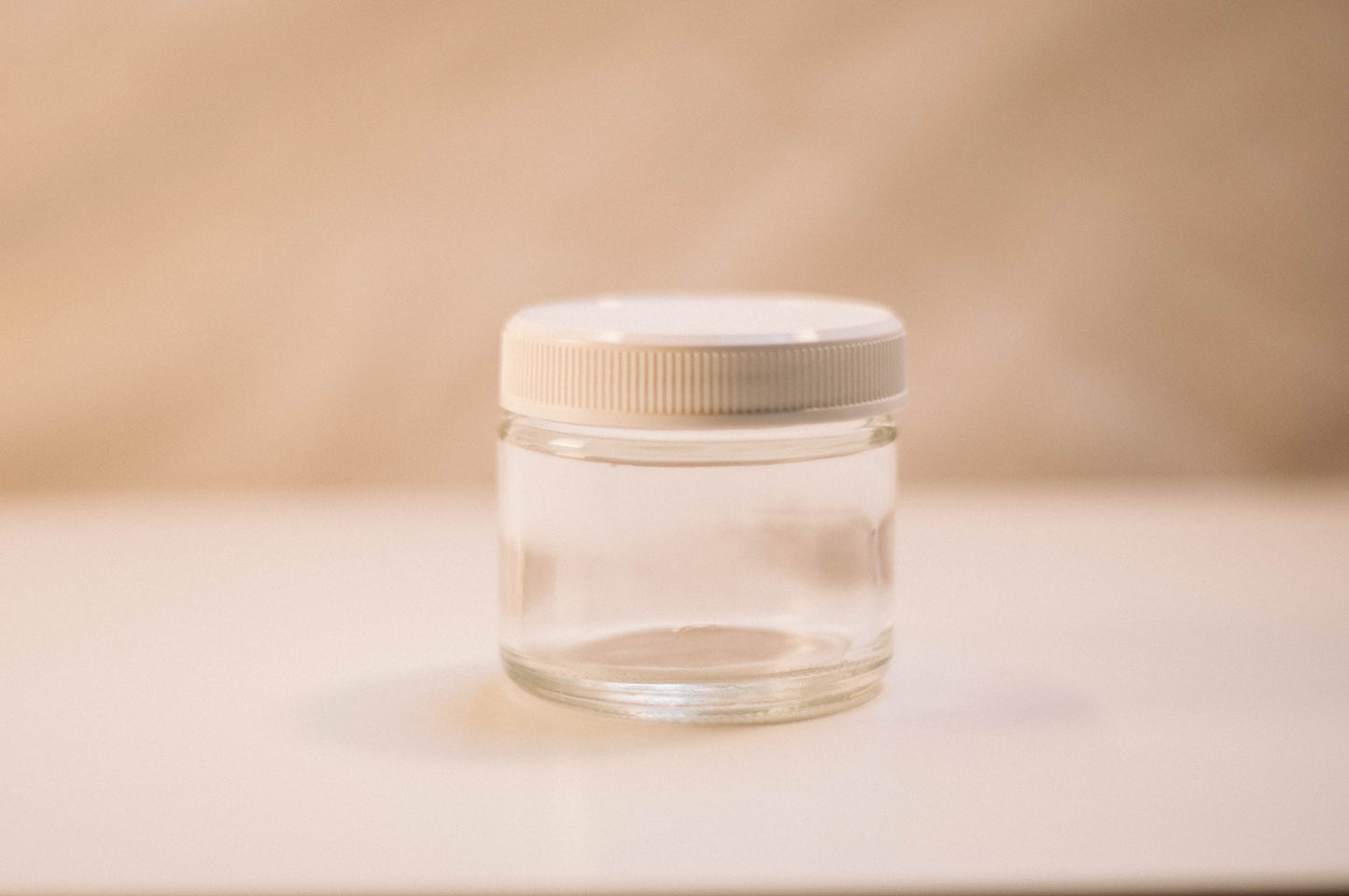 Clear 2oz Jar White Lid
