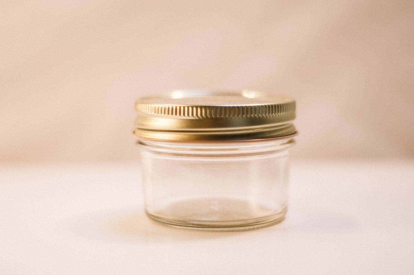 Clear 4oz Mason Jar Gold Lid
