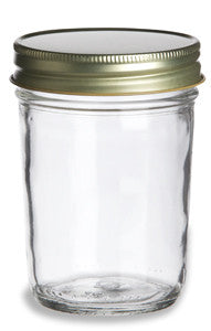 Clear 8oz Mason Jar Gold Lid