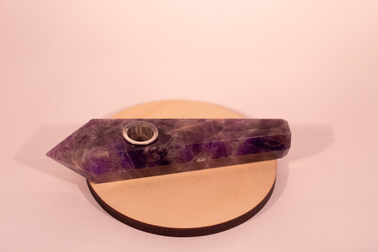 Amethyst crystal pipe