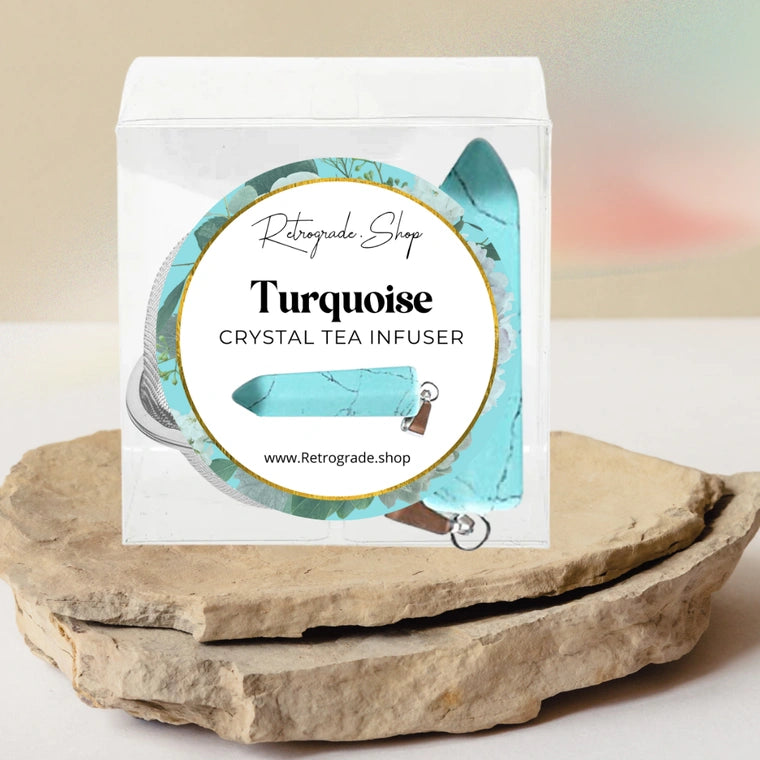 Turquoise Crystal Gemstone 2-inch Tea Ball Infuser