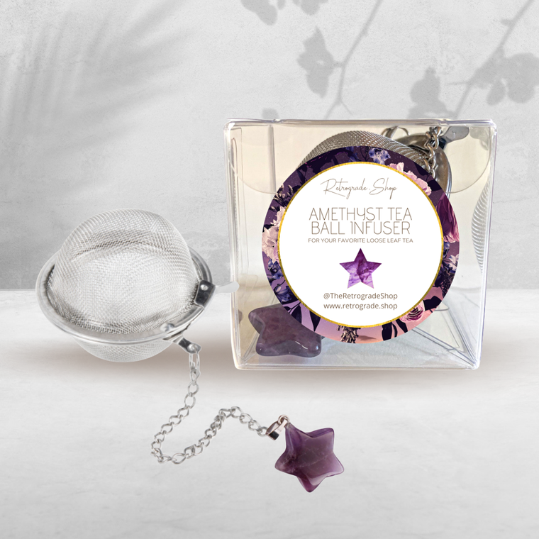 Amethyst Star Crystal 2-Inch Tea Ball Infuser