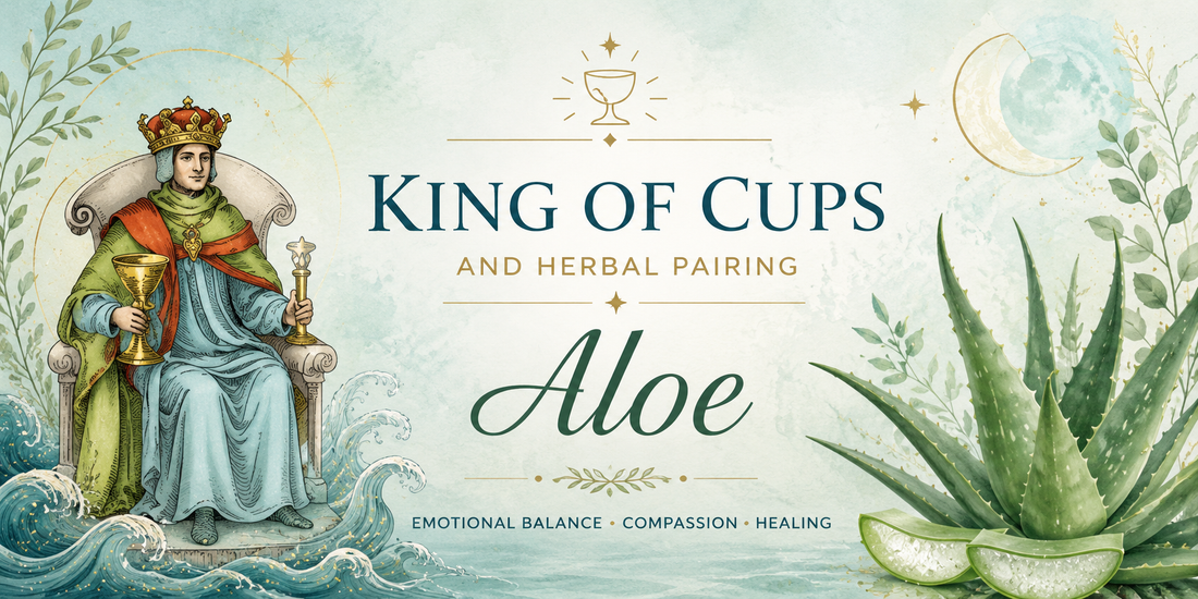 The King of Cups with Herbal Pairing Aloe Vera