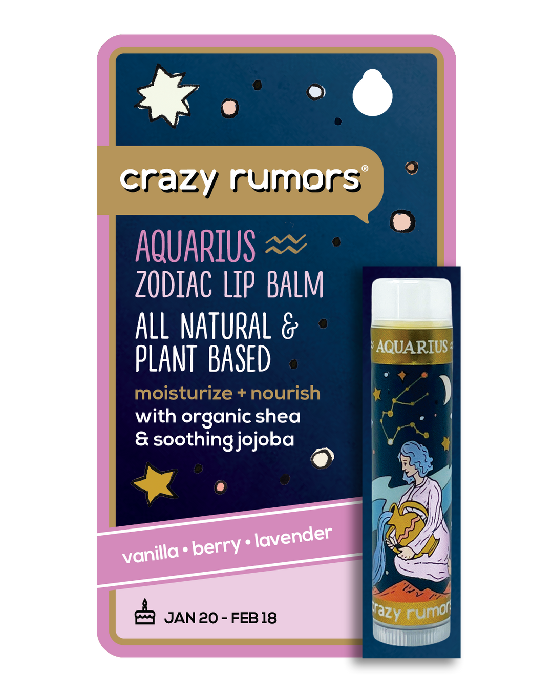 Aquarius Zodiac Lip Balm