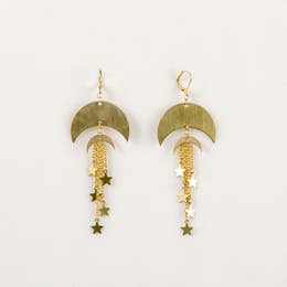 Double Moon and Star Earrings