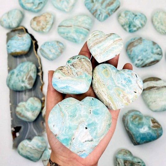 Blue Aragonite Heart Stone