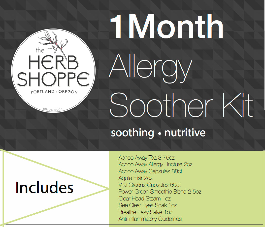 Natural allergy relief kit for immunity, congestion, inflammation, and respiratory health.