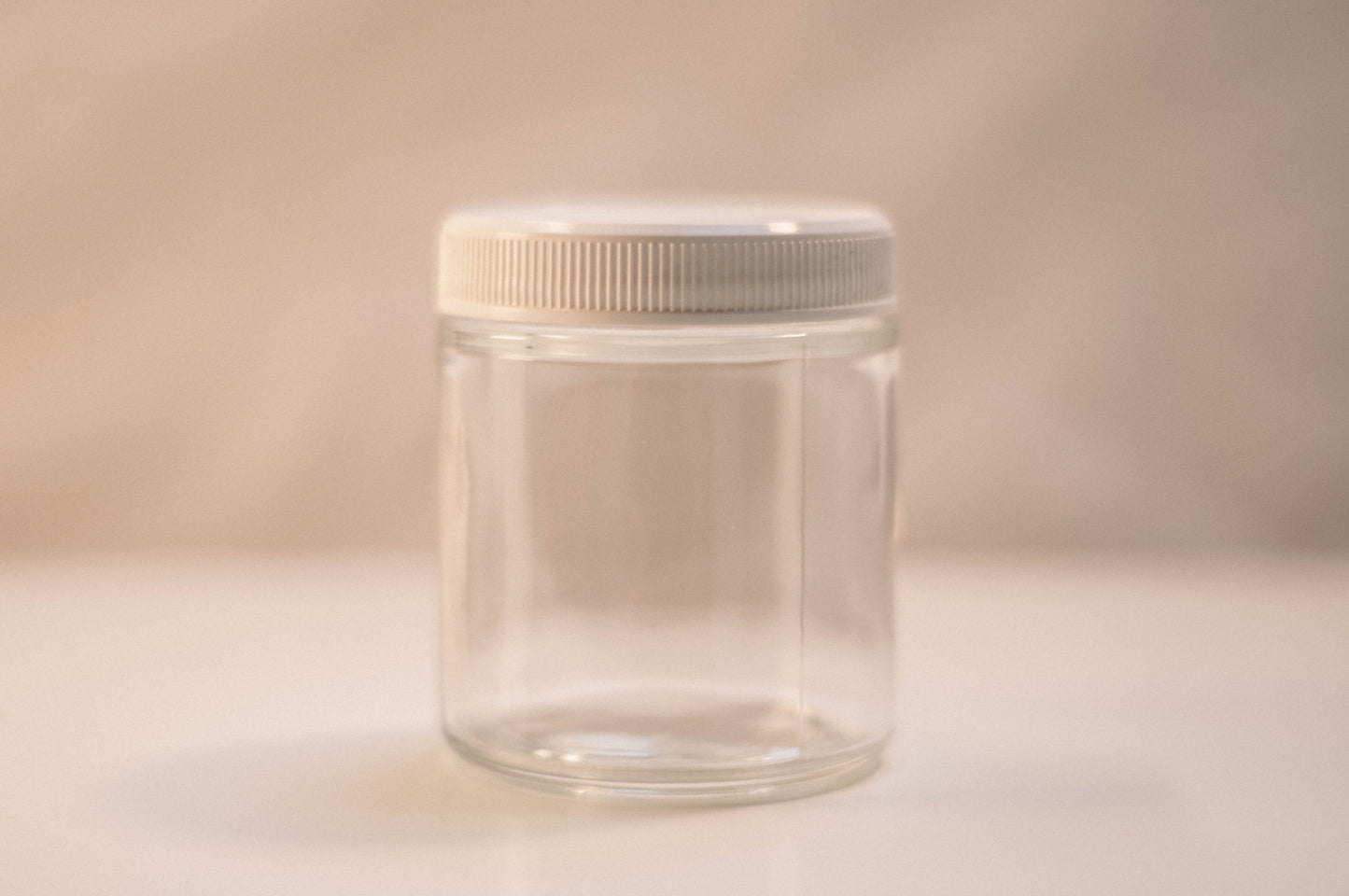 Clear 4oz Jar White Lid