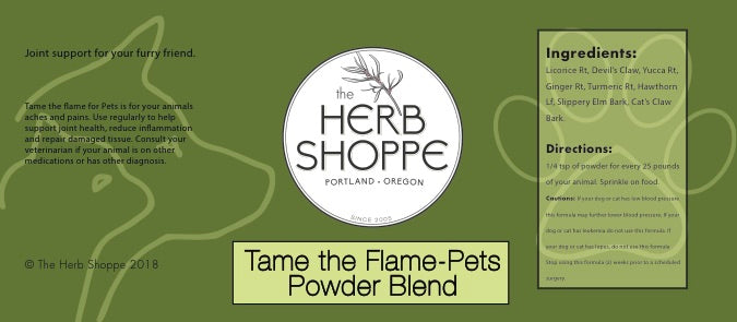 Tame the Flame for Pets-2oz packaged