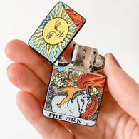 The Sun Tarot Card Windproof Flip Top Lighter