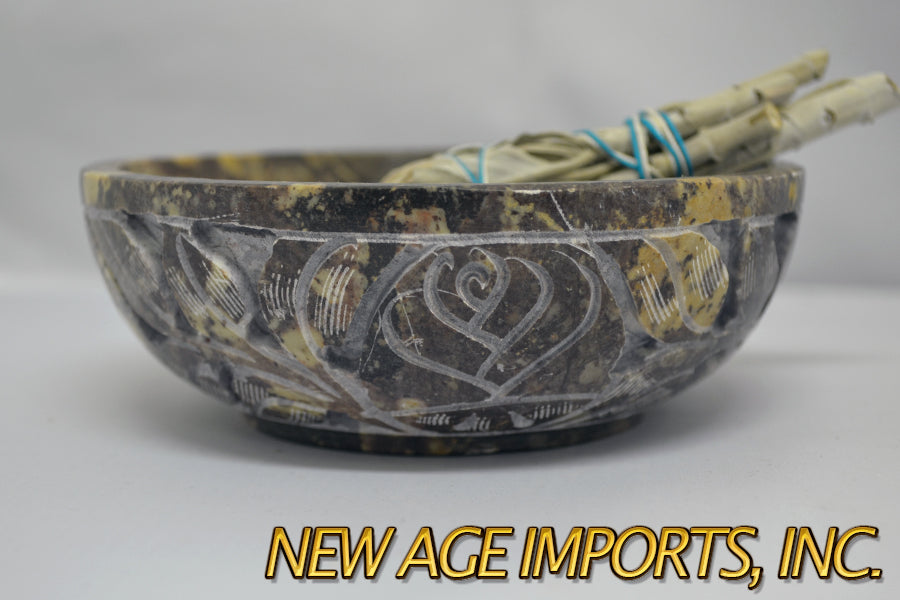 Natural Stone Carved Smudge Bowl