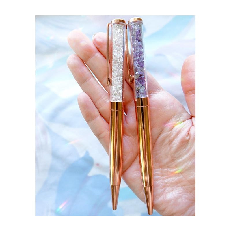 Clear Quartz Crystal Refillable Pen