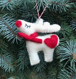 White Reindeer Ornament