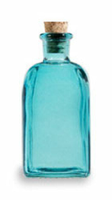 Blue Cordial Bottle with Cork 8oz